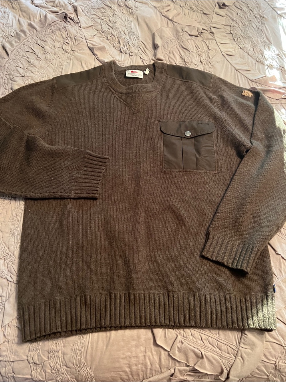 Fjallraven Men's Olive green Crewneck Sweater